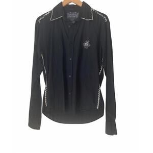 NEW MONDO women's western rhinestone shirt in black